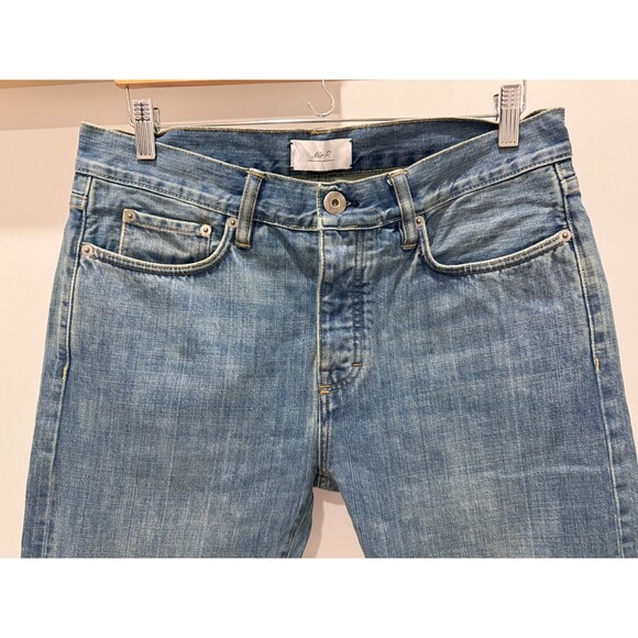 Mr P. Mens 32x32 Blue Button Fly Slim Fit Organic Selvage Denim Jeans Japan - Picture 3 of 10